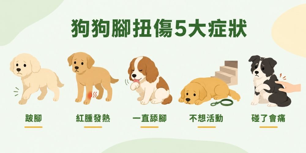 狗狗腳扭傷5大症狀